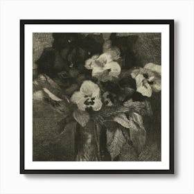 Pansies In A Vase Art Print