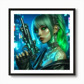 Cyber Girl Art Print