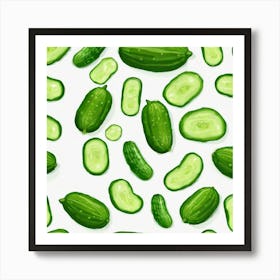 Cucumbers Seamless Pattern Art Print