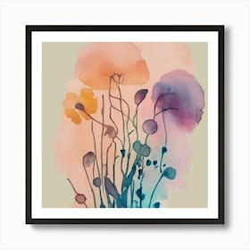 Watercolor Poppies Wall/Office /Room Decor Art Print