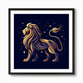 Zodiac Lion 3 Art Print