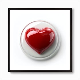 Heart Button Isolated On White 4 Art Print