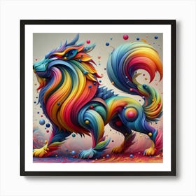 Colorful Lion Art Print