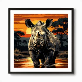 Kruger National Park Rhinoceros Art Print