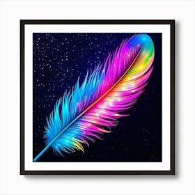 Colorful Feather Art Print