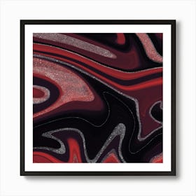 Abstract Red And Black Swirls Affiche