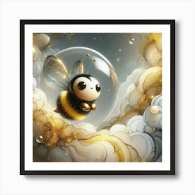 Bee In The Cloud Art Print