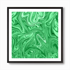 Emerald Liquid Marble Art Print