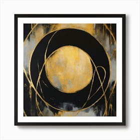 Copper Circles Abstract Poster