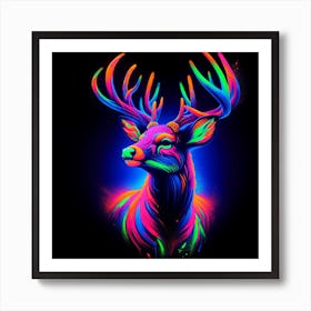 "Chromatic Majesty" is a digital art piece that brings the wild's majesty into the future with its vibrant, neon-infused portrayal of a stag. The electric hues pulse with life, casting a glow that seems to breathe energy into the room. This visually stunning piece combines the natural poise of the stag with a psychedelic color palette, creating a striking contrast against the dark background. It's a perfect choice for contemporary art lovers and those who want to make a bold statement in their living or working space. "Chromatic Majesty" is not just a depiction of wildlife; it's an immersive experience that radiates the power and grace of nature in an extraordinary spectrum of light. Art Print