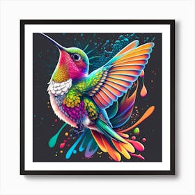 Hummingbird Hyperdetailed Eyes Teeshirt Desig Art Print