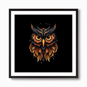 Autumnal Owl Motif 1 Art Print