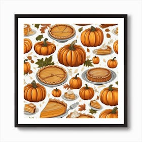 Pumpkins and Pumpkin Pies Art Print