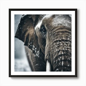 A Close Up Of A Majestic Elephant, Capturing Its Intense Gaze And Powerful Presence Art Print