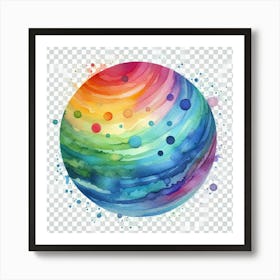 This watercolor painting of a planet is an abstract representation of the beauty and wonder of the universe. The swirling colors and patterns create a sense of movement and energy, while the bright, cheerful hues evoke a feeling of optimism and hope. The planet is surrounded by a sprinkling of stars, which add a touch of whimsy and magic. The painting is a reminder that there is still much to learn about the universe, and that it is a place of infinite beauty and mystery. Art Print