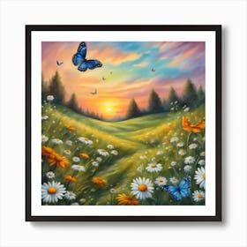 Butterfly In The Meadow Art Print