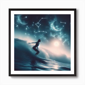 Surfering under the Zodiac 3 Art Print