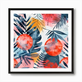 Watercolor Tropical Pattern Art Print