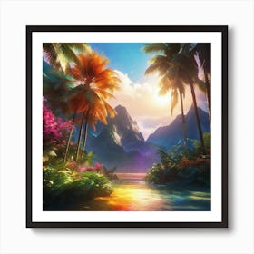 Tropical Landscape Art Print