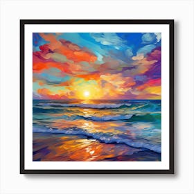 Sunset On The Beach 18 Art Print