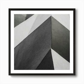 Firefly Abstract Geometry Of Black And White Wall Background; Textured Backdrop 53599 Art Print