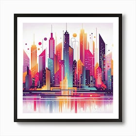 City Skyline Canvas Art Art Print