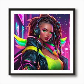 Neon Girl 23 Art Print