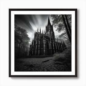 Dark Cathedral In The Woods Art Print