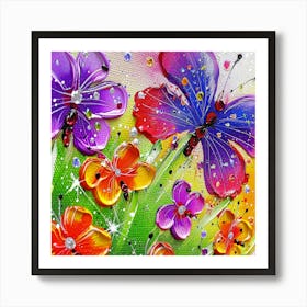 Colorful Butterflies 1 Art Print