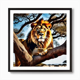 Lion In The Tree 7 Art Print