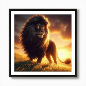 Lion At Sunset 15 Art Print