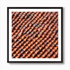 Realistic Roof Tile Flat Surface Pattern For Background Use Ultra Hd Realistic Vivid Colors High (1) Art Print