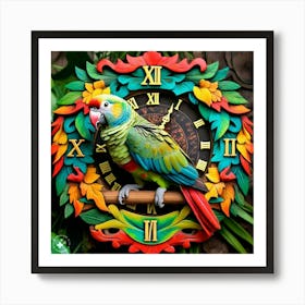 Parrot Clock Art Print