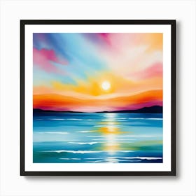 Sunset At The Beach 16 Art Print