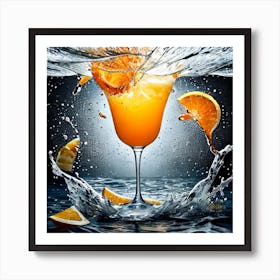 Splashing Oranges Art Print