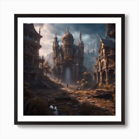 Ruined city of Merkenshire Art Print