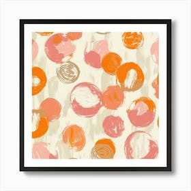 Orange Circles 1 Art Print