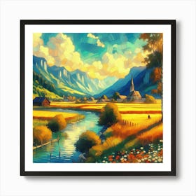 Switzerland Landscape Painting Art Print