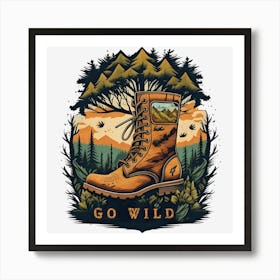 Boots Design, Pine Tree 1 Art Print