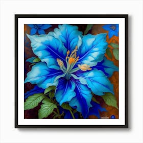 Blue Flower 01 - Watercolor - Botanical Range Art Print