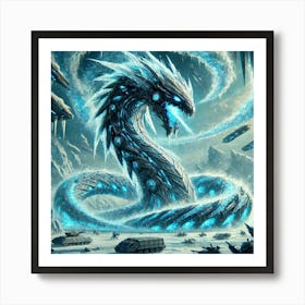 A Sci Fi Themed Scene Showcasing The Yin Ice Serpe Art Print