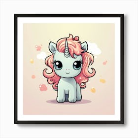 Unicorn With Rainbow Mane 31 Art Print