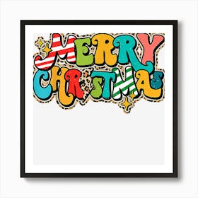 Merry Christmas Groovy Retro Christmas Pajamas Winter Vibes Art Print