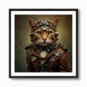 Steampunk Cat Art Print