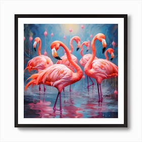 Flamingos 3 Art Print