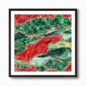 Christmas Glitter Agate Texture 03 Art Print