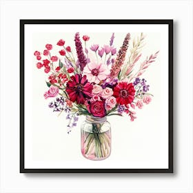 Raspberryred Magenta Flower Clear Art Print