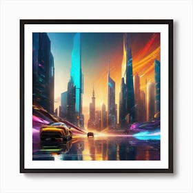 Futuristic City 121 Art Print