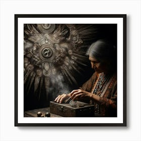 Woman Working With A Box Art Print