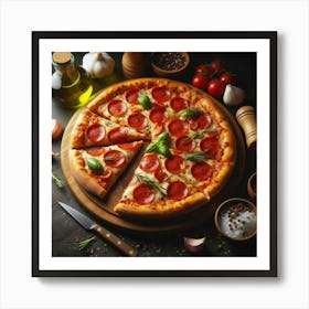 Pepperoni Pizza 4 Art Print